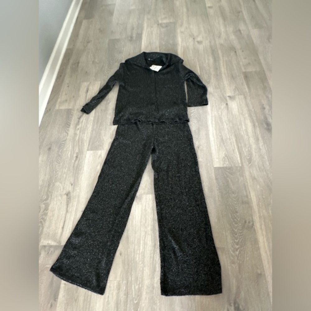 Zara Black Shimmer top and bottom